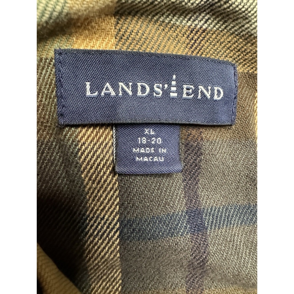 Women's Lands' End Tan Canvas Barn Coat Utility Coat Sz XL Flannel Lined - Picture 4 of 6